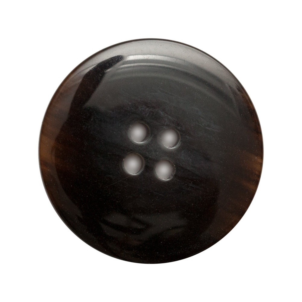 Plastic 4-Hole Button - 45L/29mm - Black Ornate Swirls Embossed Stripe Detail