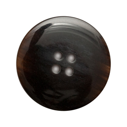 Plastic 4-Hole Button - 45L/29mm - Black Ornate Swirls Embossed Stripe Detail