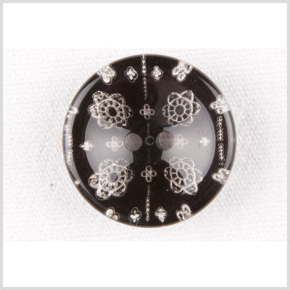 Black/Clear Plastic Button - 28L/18mm