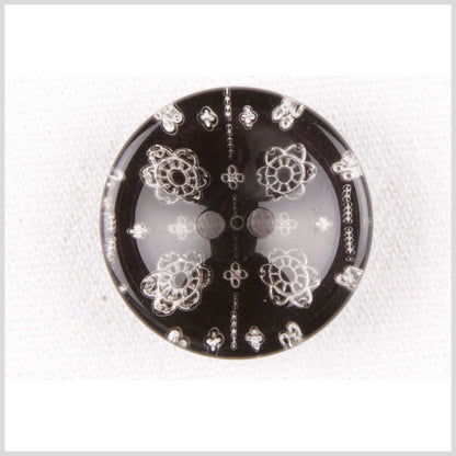 Black/Clear Plastic Button - 36L/23mm