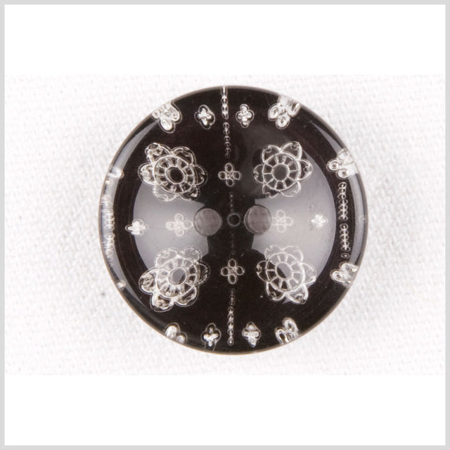 Black/Clear Plastic Button - 36L/23mm