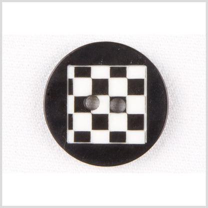 Black/White Plastic Button - 40L/25.5mm