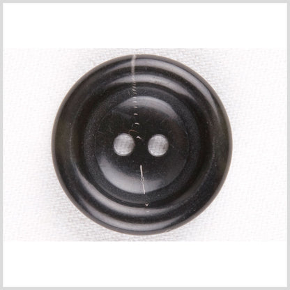 Plastic 2-Hole Button - 42L/27mm - Black and White Streaked Tire Rim