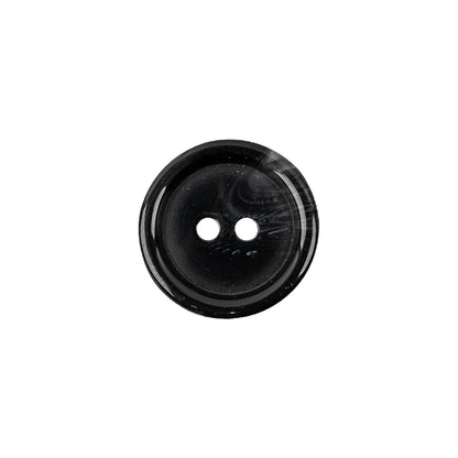 Smoky Black 2-Hole Plastic Button - 24L/15mm