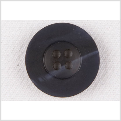 Plastic 4-Hole Button - 32L/20mm - Navy Blue Wide Flat Rim