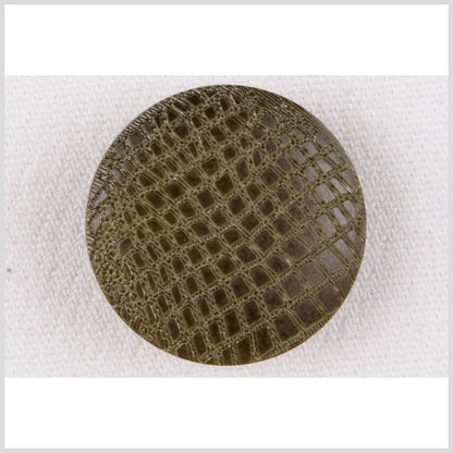 Olive Alligator Pattern Shank Back Plastic Button - 40L/25.5mm