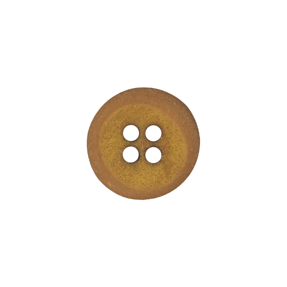 Plastic 4-Hole Button - 24L/15mm - Olive Green Etched Alligator Skin Detail