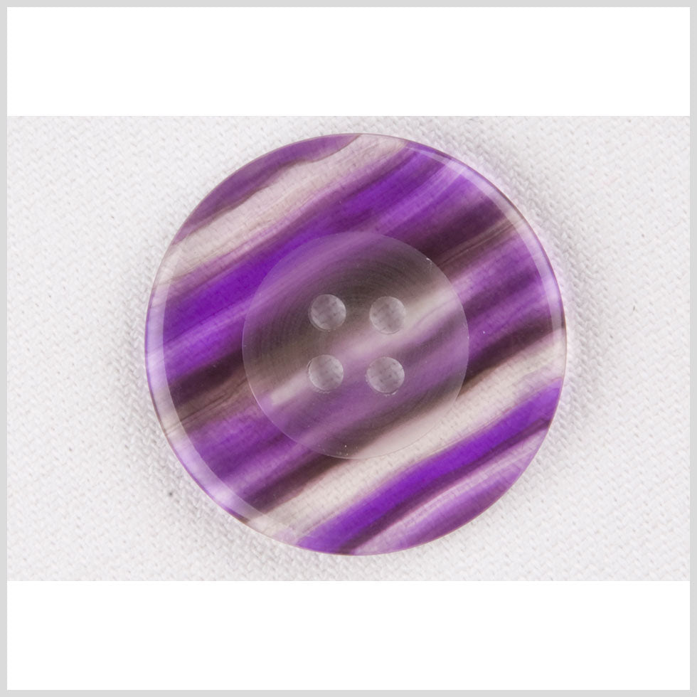 Purple and Clear Plastic Button - 40L/25.5mm