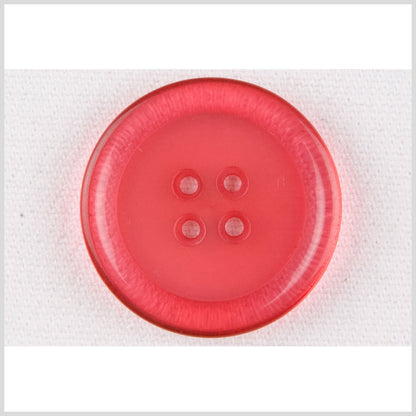 Plastic 4-Hole Button - 36L/23mm - Transparent Bright Pink