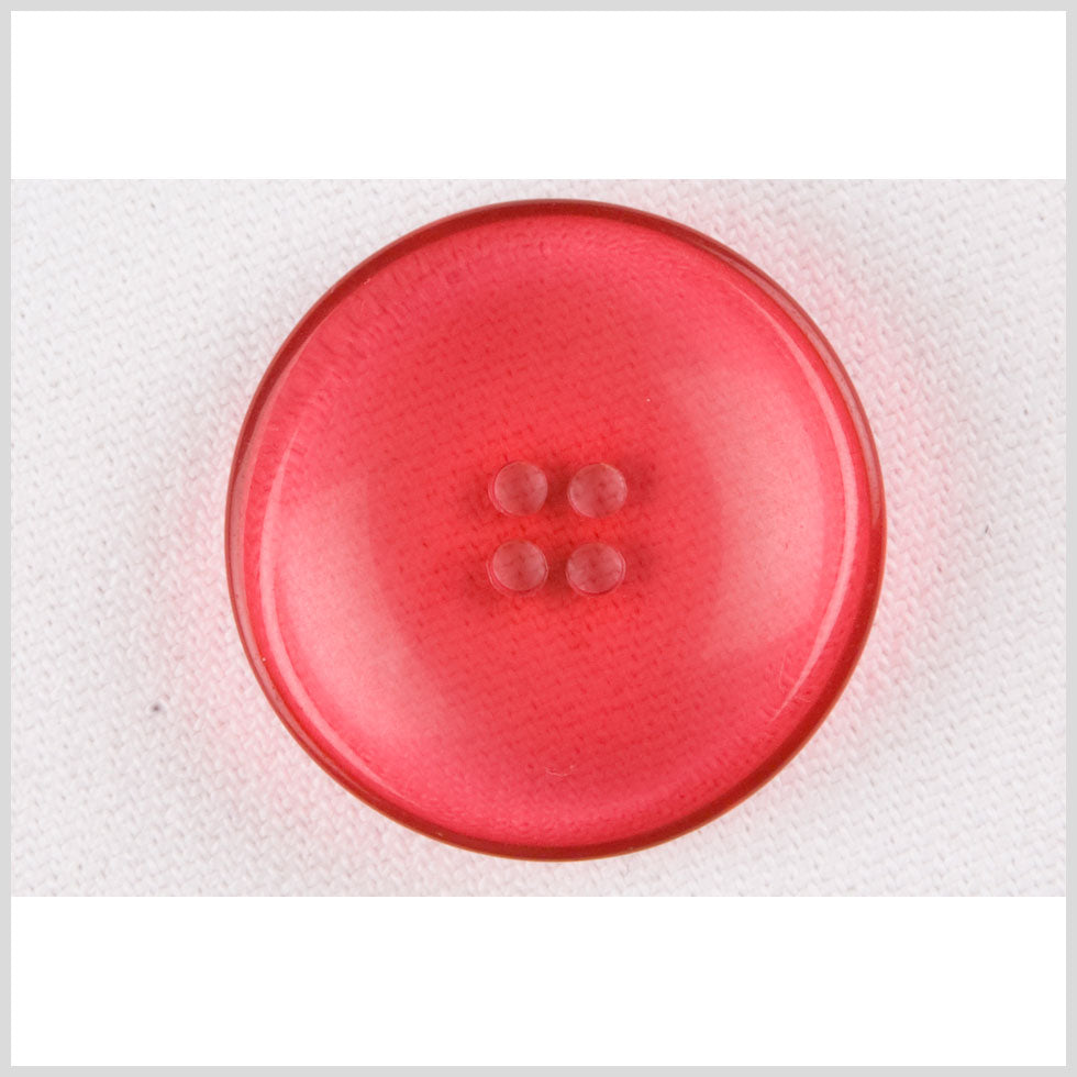 Clear Pink Plastic Button - 44L/28mm