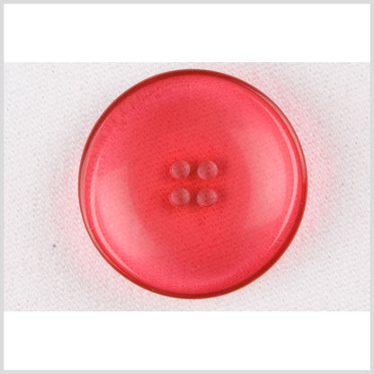 Clear Pink Plastic Button - 44L/28mm