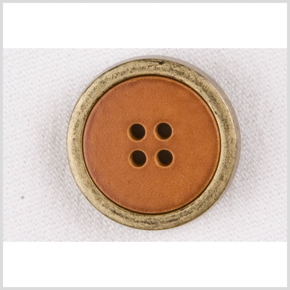 Rust/Brass Plastic Button - 36L/23mm