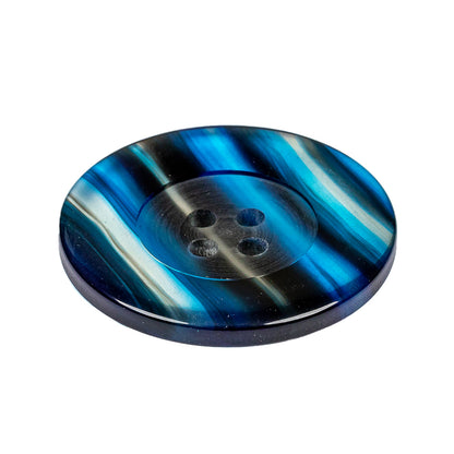 Clear Blue Plastic Button - 48L/30.5mm Folded