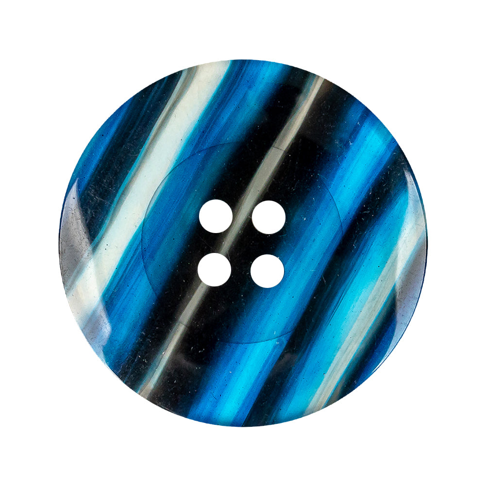 Clear Blue Plastic Button - 48L/30.5mm Detail