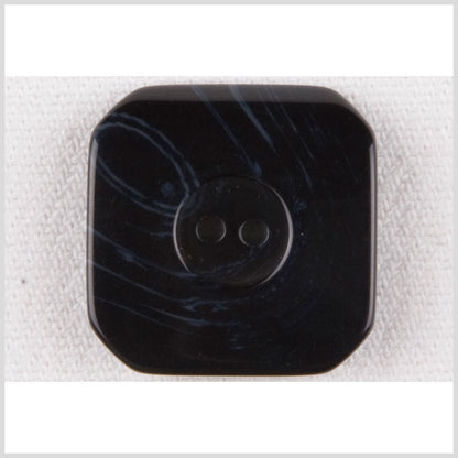 Square Plastic 2-Hole Button with Cropped Corners - 28L/18mm - Navy Swirls