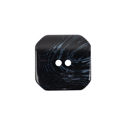 Navy Marbeled 4-Hole Plastic Square Button - 36L/23mm - Detail