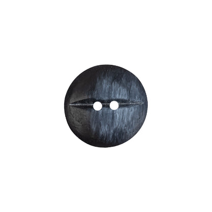 Navy 2-Hole Plastic Button with Needle Channel - 24L/15mm
