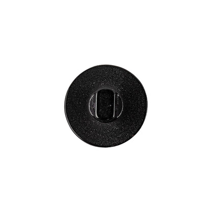 Shiny Black Saw Tooth Rim Plastic Shank Back Button - 24L/15mm - Detail