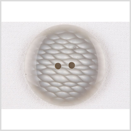 Plastic 2-Hole Button - 28L/18mm - Gray and White Fish Scales