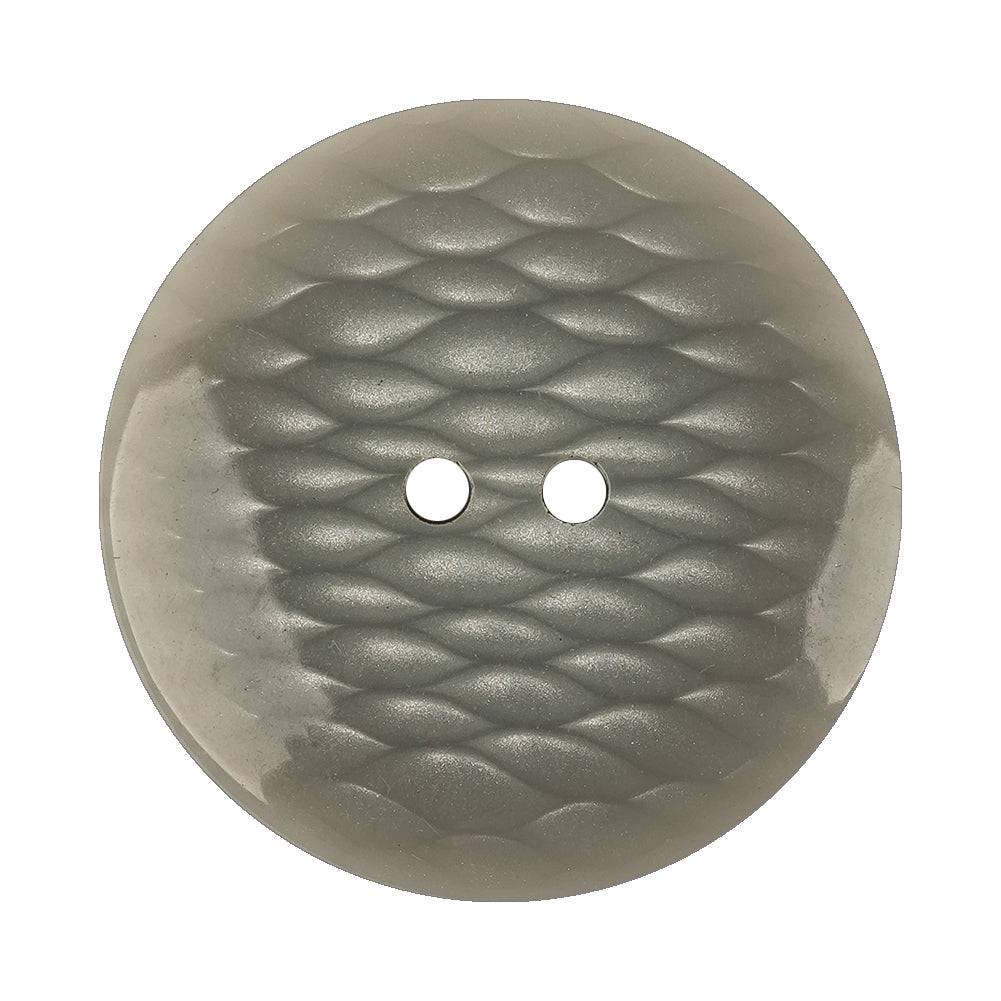 Plastic 2-Hole Button - 54L/34mm - Gray and White Fish Scales Detail