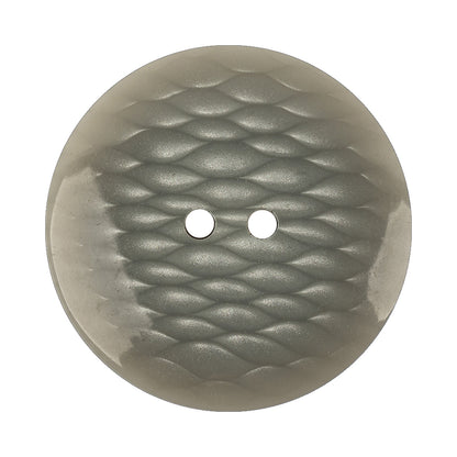 Plastic 2-Hole Button - 54L/34mm - Gray and White Fish Scales Detail