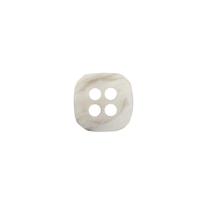 Square Plastic 4-Hole Button - 20L/12.5mm - White and Gray Swirls