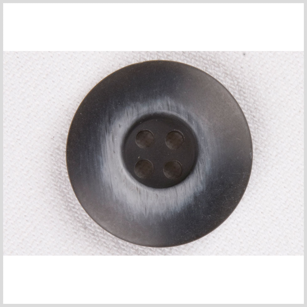Plastic 4-Hole Button - 40L/25.5mm - Dark Gray and White Mottled Wide Flat Rim