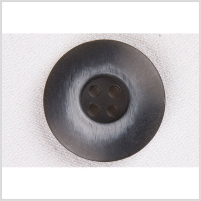 Plastic 4-Hole Button - 40L/25.5mm - Dark Gray and White Mottled Wide Flat Rim