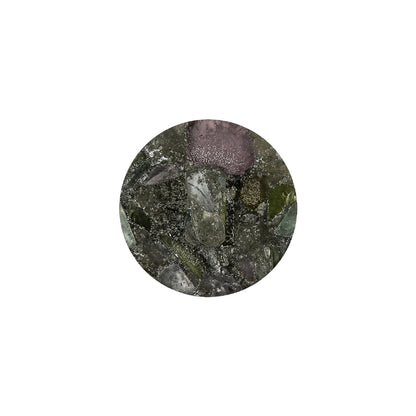 Gray and Green Mosiac Plastic Shank Back Button - 28L/18mm Detail