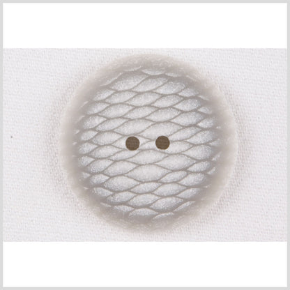 Plastic 2-Hole Button - 54L/34mm - Pale Gray and White Fish Scales