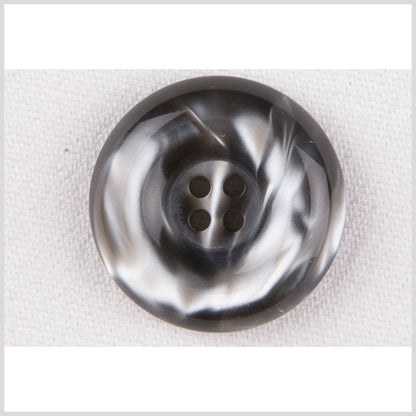 Plastic 4-Hole Button - 40L/25.5mm - Gray and White Shimmer Swirl Tire Rim