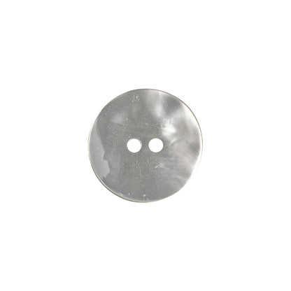 Plastic 2-Hole Button - 24L/15mm - Silvery Gray Metallic Detail