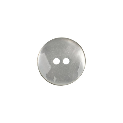 Plastic 2-Hole Button - 24L/15mm - Silvery Gray Metallic