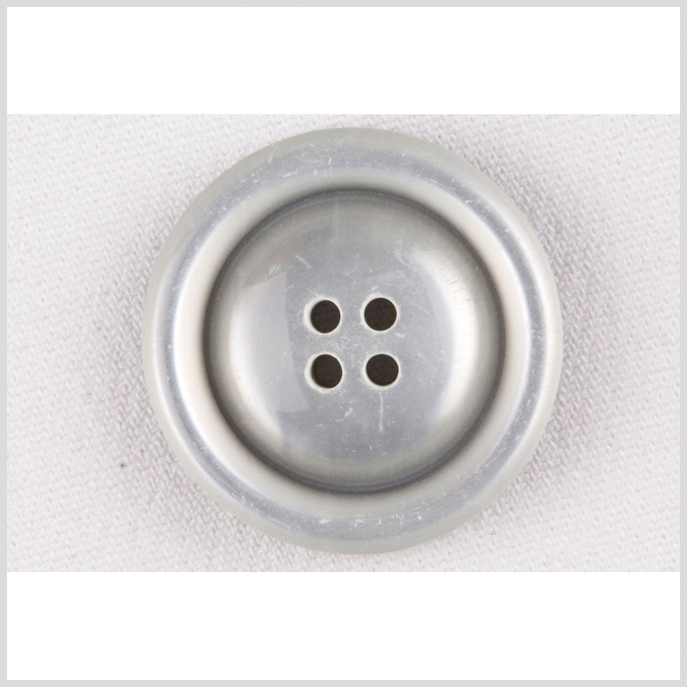 Plastic 2-Hole Button - 40L/25.5mm - Silvery Gray Tire Rim and Convex Center