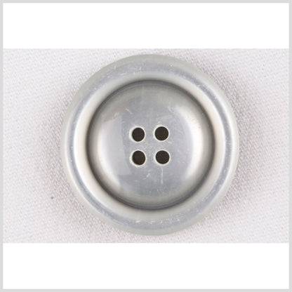 Plastic 2-Hole Button - 40L/25.5mm - Silvery Gray Tire Rim and Convex Center