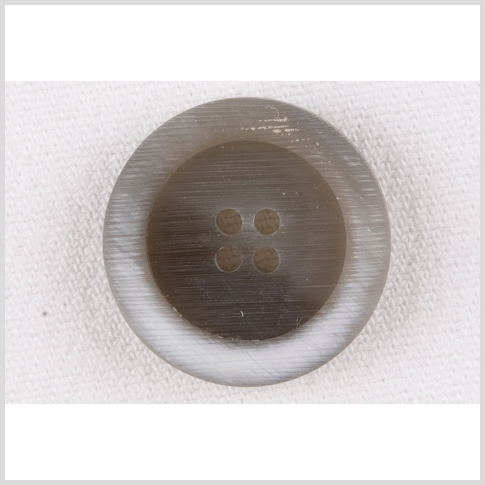 Button Ridges Plastic 4-Hole Button - 36L/23mm - Gray Ombre with Ridges