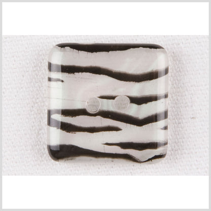Iridescent Zebra Striped 2-Hole Square Plastic Button - 32L/20mm