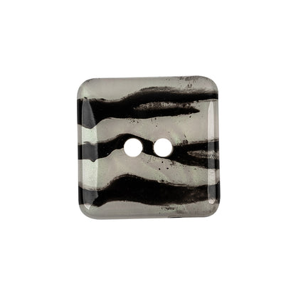 Iridescent Zebra Striped 2-Hole Square Plastic Button - 40L/25.5mm