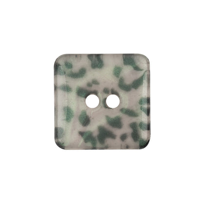 Iridescent Snow Leopard Spotted 2-Hole Square Plastic Button - 40L/25.5mm Detail