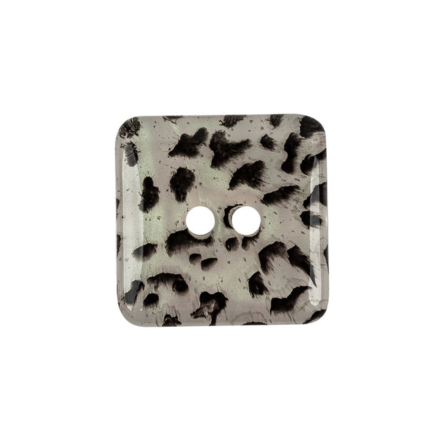 Iridescent Snow Leopard Spotted 2-Hole Square Plastic Button - 40L/25.5mm