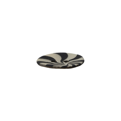 Natural Shell 2-Hole Button - 24L/15mm - Ivory and Black Radiating Swirl Folded