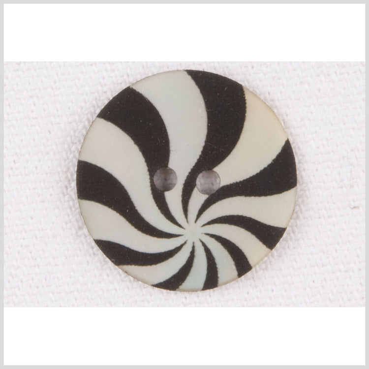 template--25130090922057__main-Natural Shell 2-Hole Button - 32L/20mm - Ivory and Black Radiating Swirl