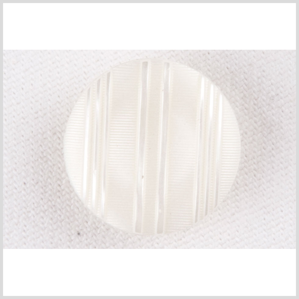 Plastic Shank Back Button - 32L/20mm - Off White Ribs and Stripes