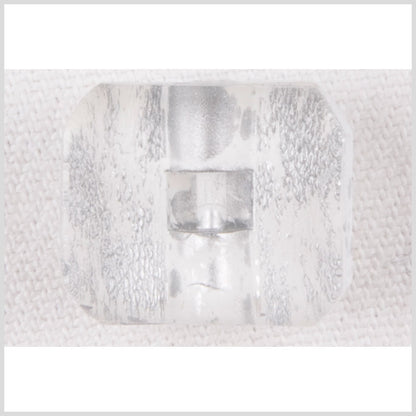 Clear White Plastic Button - 24L/15mm