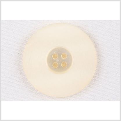 Plastic 4-Hole Button - 54L/34mm - Matte Ivory Wide Flat Rim