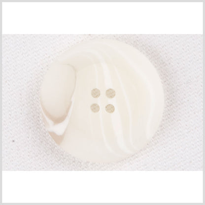 Plastic 4-Hole Button - 36L/23mm - White and Ivory Swirls