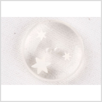 Clear Ivory Plastic Button - 24L/15mm