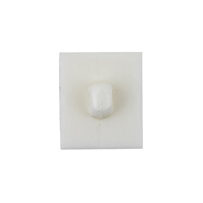 White Molded Rectangular Plastic Shank Back Button - 40L/25.5mm Detail