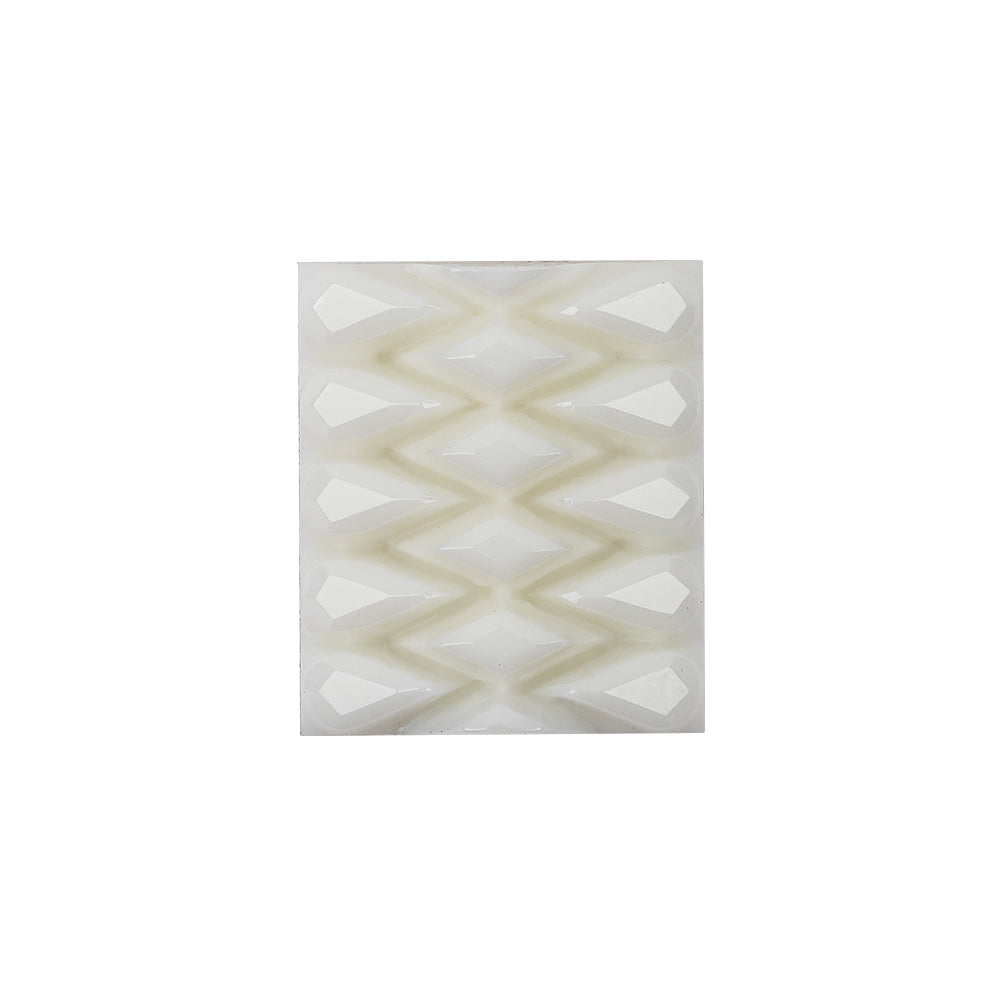 White Molded Rectangular Plastic Shank Back Button - 40L/25.5mm