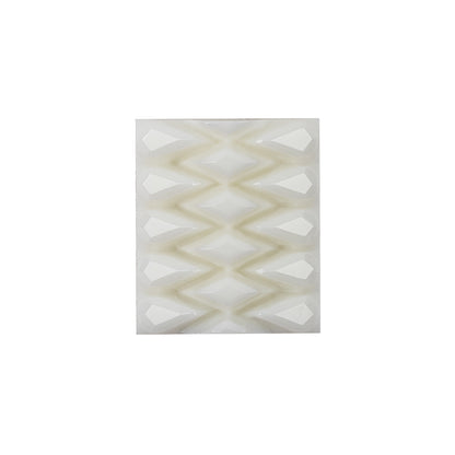 White Molded Rectangular Plastic Shank Back Button - 40L/25.5mm